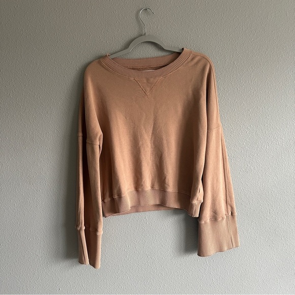 Spiritual Gangster Tan Wide Sleeve Sweatshirt Medium - Picture 2 of 12